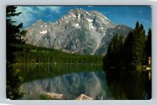 Grand Teton National Park Mount Moran Leigh Lake Chrome Wyoming c1955 Postcard   picture