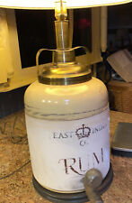 Antique 1930 East India RUM Company keg lamp 12” crock tap 34” tall BAR MANCAVE picture