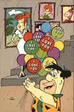 Cartoon I Love You-Fred Flinstone Handing Wilma Balloons Luna Bay Productions picture