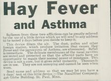 1910 Nasalfilter Co Hay Fever Asthma Relief St Paul MN Vintage Print Ad CO2 picture