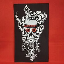 Vintage Easy Riders Brand Skull and Snake Motorcycle Biker Patch Large Black Col picture