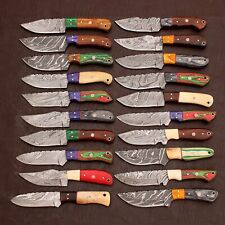 LOT OF 20 HYDRA CUSTOM HANDMADE DAMASCUS STEEL MIX HUNTING SKINNER KNIVES picture