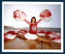 Vintage Teen Girl Cheerleader doing the split with Pom, Poms 1970's-Original picture