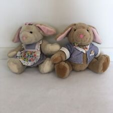 1996 THE BIALOSKY TREASURY EASTER BUNNY RABBIT MOLLY & MICHAEL PLUSH LOT 2 picture