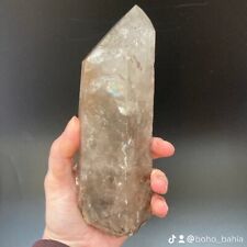Large Brazilian Smoky Quartz Wand With Rainbows. (31 ounces - 7.5inX3in) picture