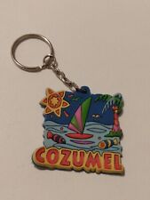 Cozumel Multicolor Sailboat Tropical Beach Souvenir Keychain picture