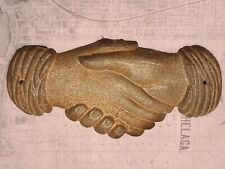 Antique Masonic Secret Handshake Hands Plaque/Sculpture Cast Iron picture