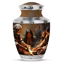 Native American Elders Stories by Firelight Large Memorial Urn For Ash Size 10