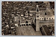 RPPC Photo Postcard: Venice Italy Saint Mark's Basin Aerial View Vtg - Nice Shot picture