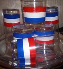 MC Barware Vintage Signed Georges Briard Red White Blue DOF Rocks Lowball Glass  picture