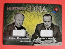 DWIGHT D EISENHOWER LYNDON B JOHNSON HAIR STRAND RELIC CARD HISTORIC DNA #d14/15 picture