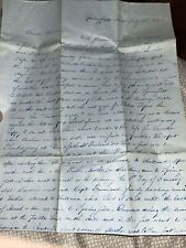 Antique 1846 Letter from Springfield Massachusetts MA: Father Work at Armory picture