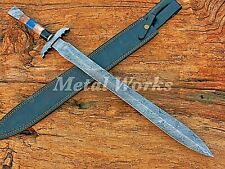 Handmade Functional Medieval Templar Knights Sword With Leather Sheath picture