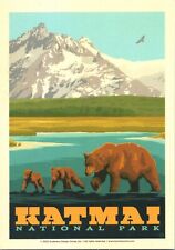 Alaska Katmai National Park bear mountain Anderson Design postcard picture
