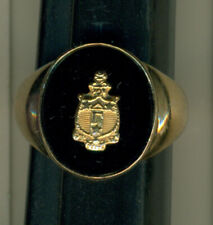 Delta Gamma vintage Sorority Frat gold onyx crest dress ring - WoW picture