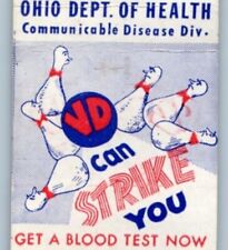 Syphilis VD Can Strike You Ohio Department Health Matchbook Cover MBC1P Bowling picture