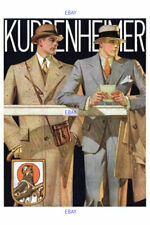 POSTCARD Print / LEYENDECKER / Kuppenheimer Men Fashion, 1930's  picture