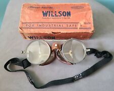 Vintage WILLSON Safety GOGGLES w/ Sideshields in Orig Box - Steampunk Industrial picture