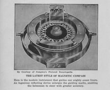 1926 Print * Latest Style of Magnetic Compass Instrument Ocean Liners Steering picture