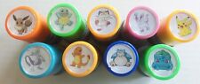 Pokemon ink stamps set of 9 Eevee Sylveon Snorlax Mewtwo Meowth self ink red 2cm picture