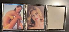 Vtg Tri-Fold 3 Picture Frame Silver Hinged Metal Triple 3”x4” Photos picture