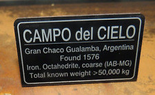 Campo del Cielo meteorite display label, Aluminum picture
