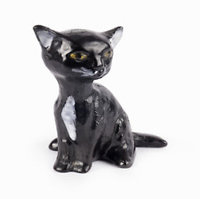 1956-67 Vintage Dorothy Clough Ceramic Cat Figurine Black Upsala Ekeby Sweden picture