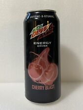 NEW FULL Mountain Dew AMP CHERRY BLAST 16 oz Can RARE Mtn Dew PepsiCo NY BB 4/24 picture