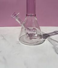 10” pink heart bong Hookah Water Pipe Bongs Tobacco Smoking Glass Pipe picture