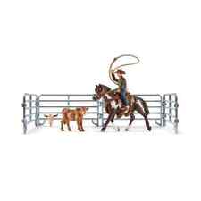 NEW Schleich Farm World Roping Cowboy figure calf & Horse Toy set 41418 Rodeo picture