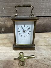 Vintage Mathew Norman London English Brass Carriage Clock W/Key 1754 11 Jewels picture