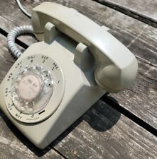 Vintage Bell System Western Electric Cream Rotary Desk Phone Cream Telephone picture