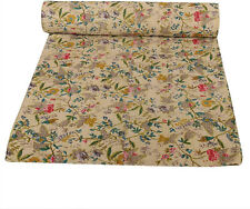 Indian Cotton Handmade Floral Print Kantha Quilt Bedding Bedspread Blanket Throw picture