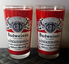 Anheuser Busch Budweiser Lot Of 2 Vintage Glasses picture