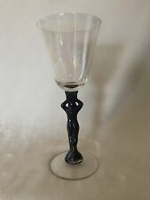CAMBRIDGE Glass Company Ebony Black Statuesque goblet/wine glass Nude Stem picture