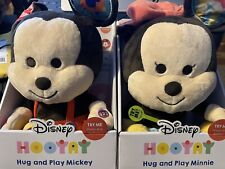(SET X2) Disney Minnie & Mickey Mouse Hug and Play Interactive Plush 15