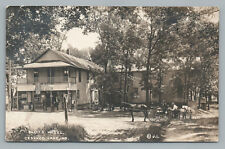 Sheets Hotel Ice Cream Parlor CROOKED LAKE Indiana RPPC Photo COCA COLA Flag '22 picture