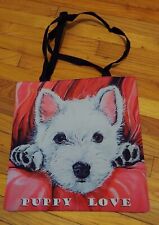West Highland White Terrier Westie Dog Puppy Purse Reusable Tote Book Shop Bag  picture