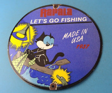 Vintage Rapala Fishing Lures Ad Sign - Felix the Cat Porcelain Gas Pump Sign picture