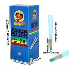 Honeypuff Pre-rolled Cones 1 1/4 Size 84 mm Blue Rolling Paper - 75 Pcs picture