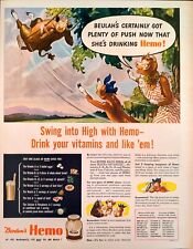 1944 Borden's Hemo Body Building Vitamins Minerals Deficiency Vintage Print Ad picture