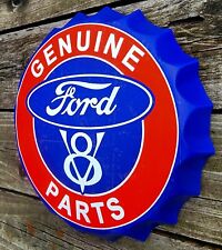 Ford Genuine V8 Parts Metal Sign Vintage Garage Wall Decor Ford Racing Sign New picture