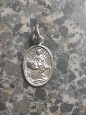 Vintage Saint Christopher Sterling Silver Small Medal  picture