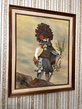 Vintage Native American Kachina Painting  Signed & Framed picture