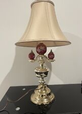 Vintage Heavy Polished Brass Table Lamps Mid-Century Modern picture