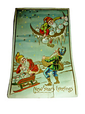 1900s Santa Claus Antique Vintage Christmas Postcard Germany Money Wishes picture