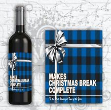 Funny Wine Alternative Label Makes Christmas Break Complete Label STICKER picture