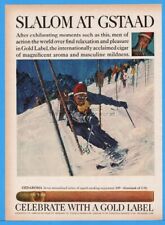 1967 Gold Label Cedaroma Cigar Skiing Slalom At Gstaad Art Magazine Ad picture