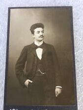 1800’s Antique Cabinet Photo Refined Man Large Watch Fob picture