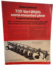 Rare Vintage IH International Harvester 735 Vari-width Plow Flyer Advertisement picture